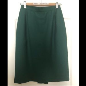 Vintage Green Wool Pencil Skirt